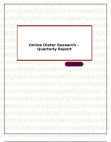 Online Dieter Research - Quarterly Report