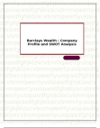 Barclays Wealth : Company Profile and SWOT Analysis