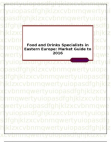 Food and Drinks Specialists in Eastern Europe: Market Guide to 2016