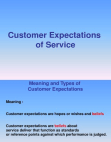 Customer expectations of Service