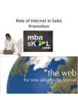 Sales Promotion: Role of Internet