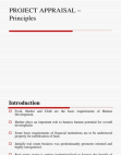 Project Appraisal Principles