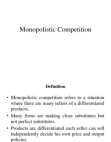Monopolistic Competition