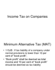 Corporate tax on companies