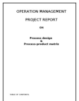 Process design & Process product matrix