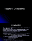 Theory of Constraints