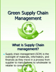 Green Supply Chain Management