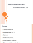 Presentation on Operations mgmt in mfg company