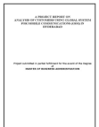 A Project Report On Analysis of Customers Using Global System for Mobile Communications (G