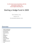 Starting a Hedge Fund in 2009