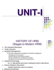History of Hrm Stages to Modern Hrm