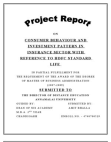 CONSUMER BEHAVIOUR AND INVESTMENT PATTERN IN INSURANCE SECTOR WITH REFERENCE TO HDFC