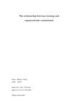 Thesis Relationship Training and Organizational Commitment