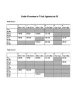 Schedule of Presentations for 9th Grade Registration from IHS