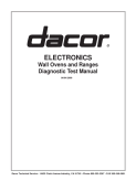 Dacor Electronics Wall Ovens and Ranges Diagnostic Test Manual