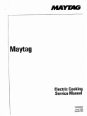 Maytag Electric Cooking Service Manual
