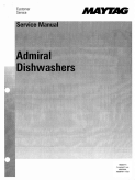 Maytag Admiral DWUA & DWC Dishwasher