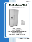 KitchenAid 2001 K Model Counter Depth Side-by-Side Refrigerator with Variable Capacity Compressor KAR-12