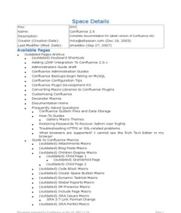 Confluence 2.6 Complete Documentation (PDF) DOC-20071010