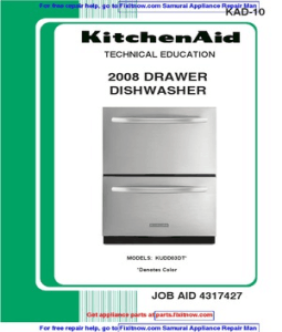 Kitchenaid Dishwasher Service Manual on Kitchenaid  Not Fisher Paykel Built  2008 Drawer Dishwasher Service