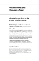 Gender Perspectives On The Global Economic Crisis