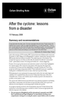 After the Cyclone: Lessons from a disaster