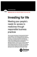 Investing For Life: Meeting poor people's needs for access to medicines through responsible business practices