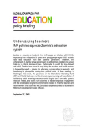 Undervaluing Teachers: IMF policies squeeze Zambia’s education system