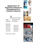 Application of Operation Research Management in Fashion Industry