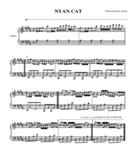 The Guide: Easy nyan cat sheet music