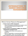 intoduction to HRM