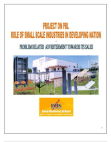 PROJECT ON PBL ROLE OF SMALL SCALE INDUSTRIES IN DEVELOPING NATION 