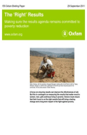 The 'Right' Results: Making sure the results agenda remains committed to poverty reduction