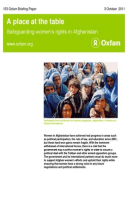 A Place at the Table: Safeguarding women’s rights in Afghanistan