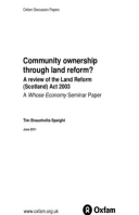 Community Ownership Through Land Reform?