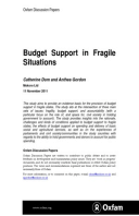 Budget Support in Fragile Situations