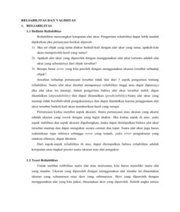 Pengertian reliabilitas