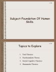 Personality and Theories