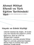 Ahmet Mithat Efendi ve Türk Eğitim Tarihindeki Yeri